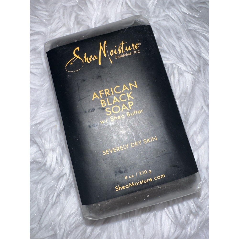 SheaMoisture African Black Soap Bar with Shea Butter for Dry Skin 8oz 230g